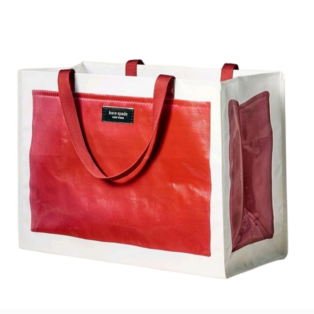 NWT Kate Spade × Target Reusable Large Tote Bag Red & White Limited Edition NEW - Picture 2 of 11